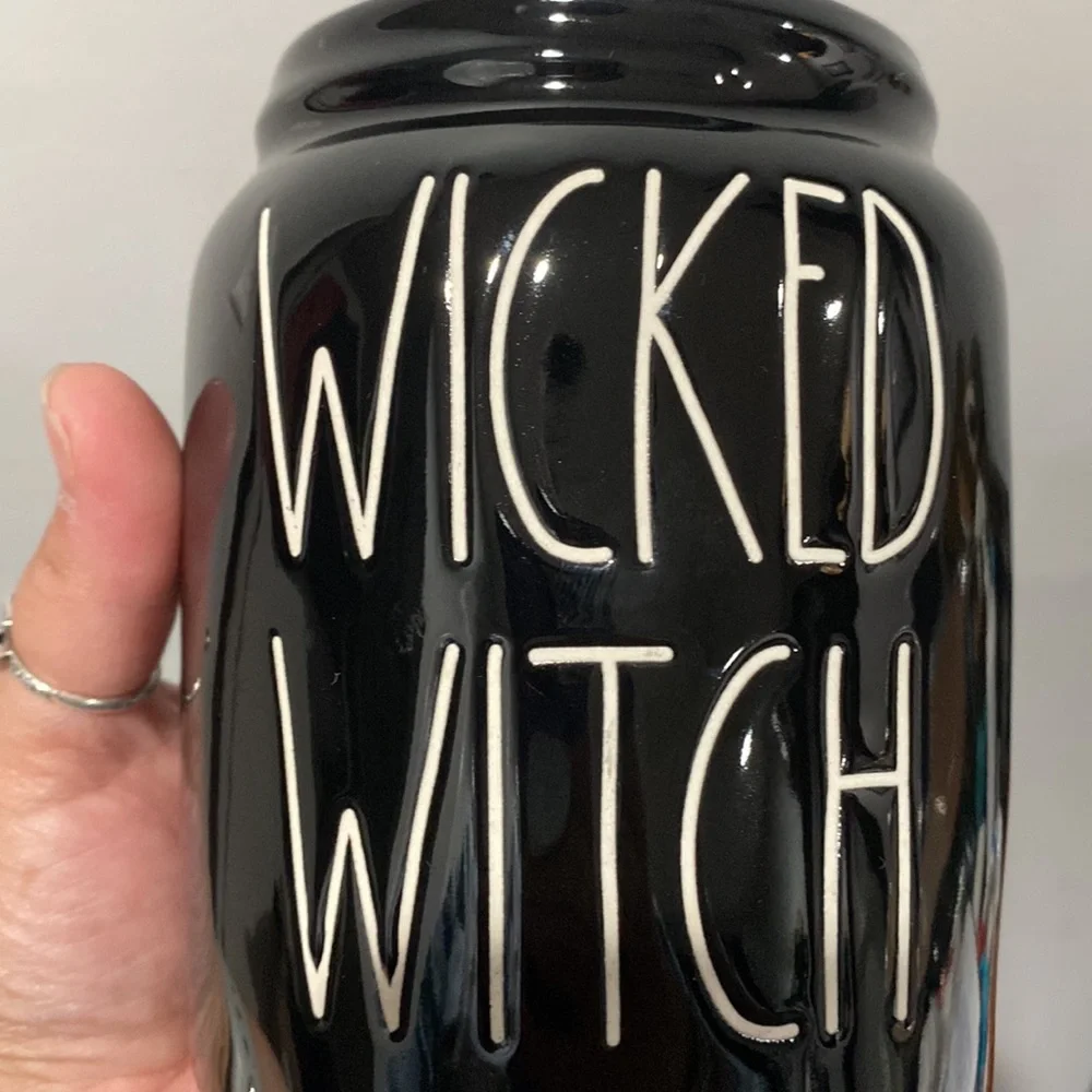 NEW Rae Dunn Wicked Witch Jar Artisan Collection By Magenta Black Purple
